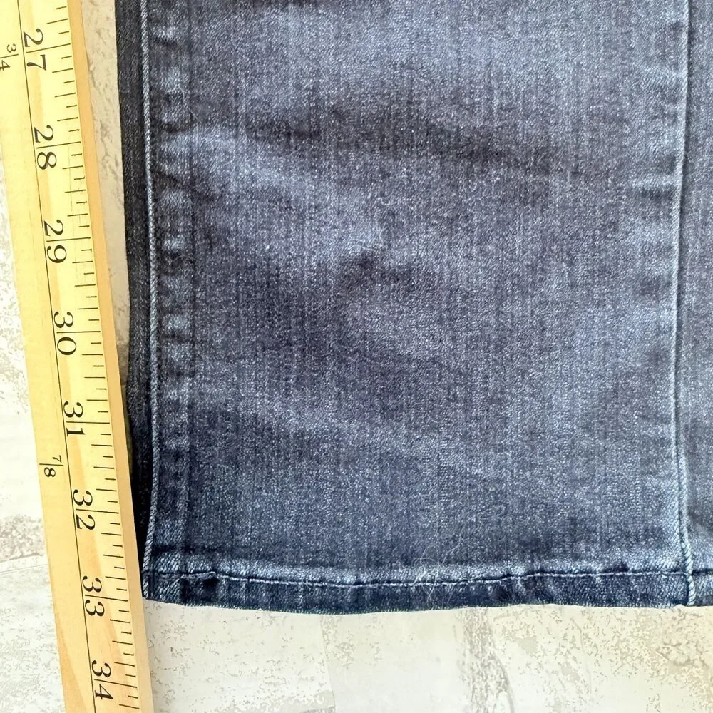Paige Skyline Straight Midlake Dark Wash Slim Fit Zip Closure Everyday Jeans 30